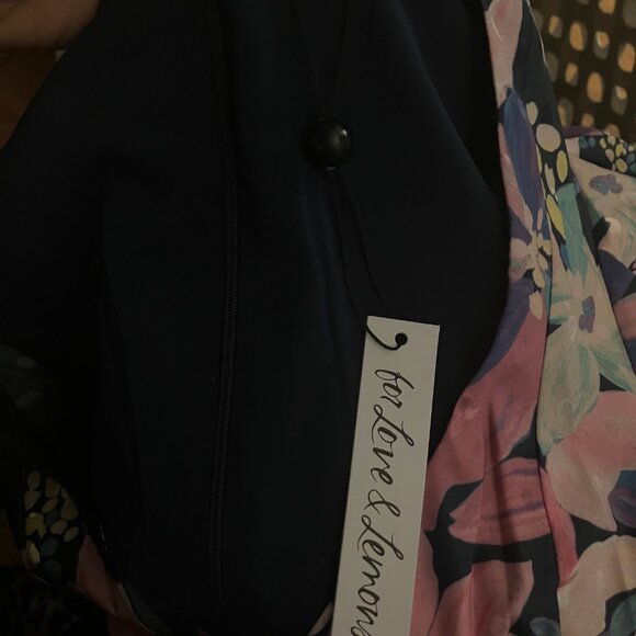 FOR LOVE & LEMONS Wyatt Long-Sleeve Printed Mini Dress NWT XS - Picture 2 of 4